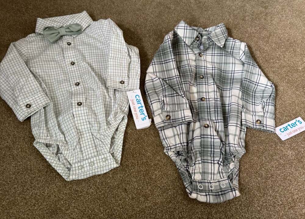 Carter's Just One You Baby Boy Plaid Collared Bodysuit Set